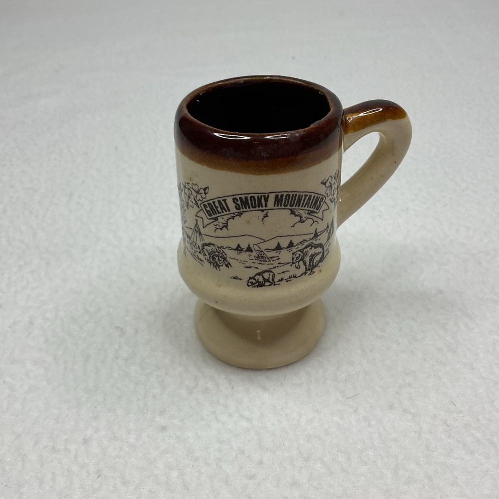 3.25 Inch Miniature Great Smokey Mountains Souvenir Mug With Imperfections